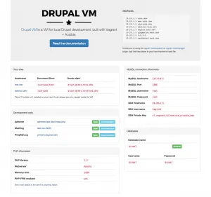 Drupal VM dashboard