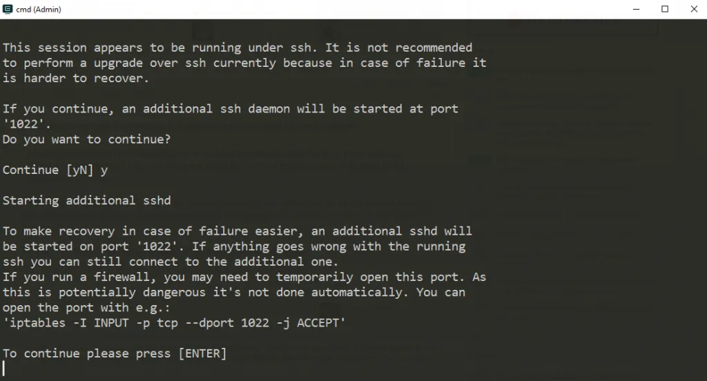 Running do-release-upgrade